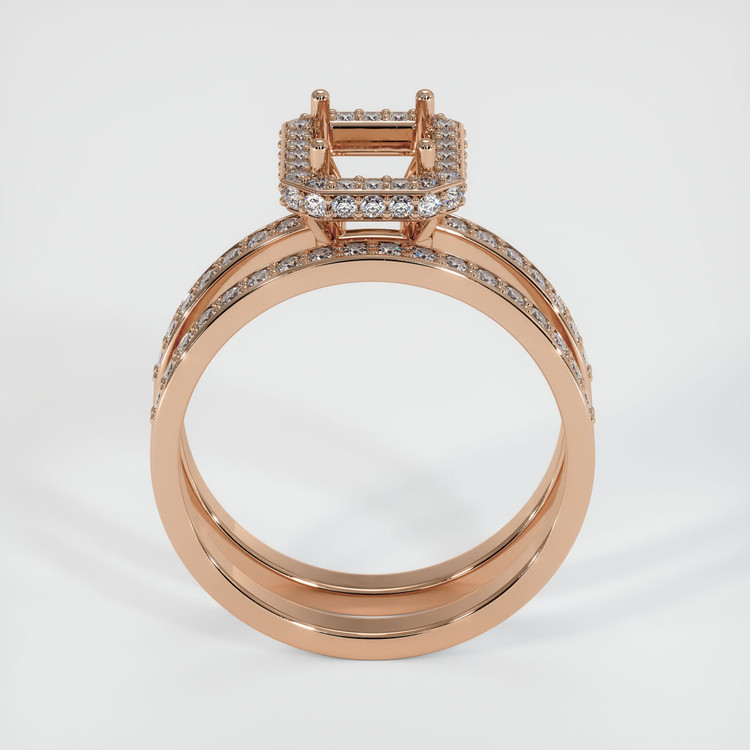 18K Rose Gold Pave Ring Setting