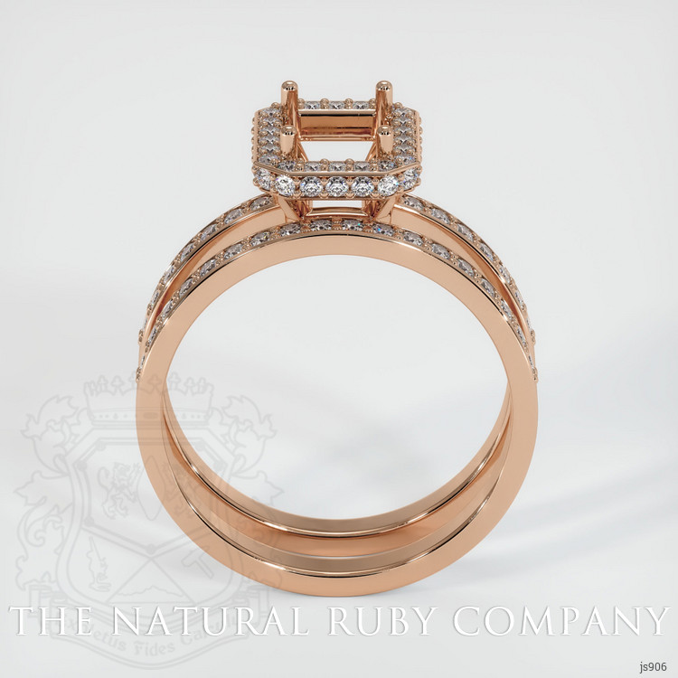 18K Rose Gold Pave Ring Setting