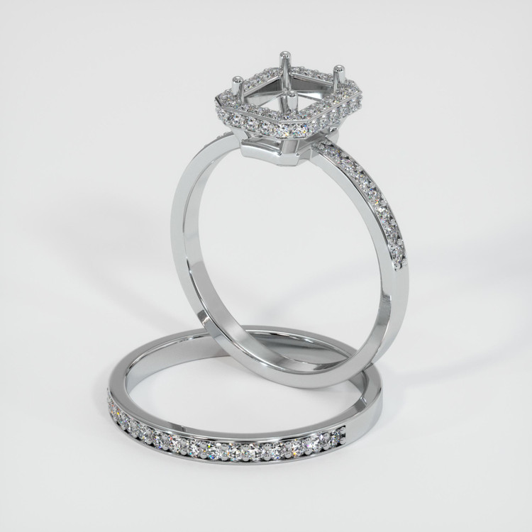 10K White Gold Pave Ring Setting