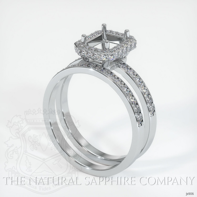 14K White Gold Pave Ring Setting