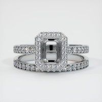 14K White Gold Pave Ring Setting Image