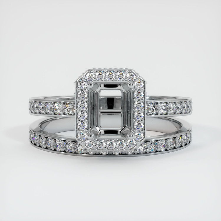 14K White Gold Pave Ring Setting
