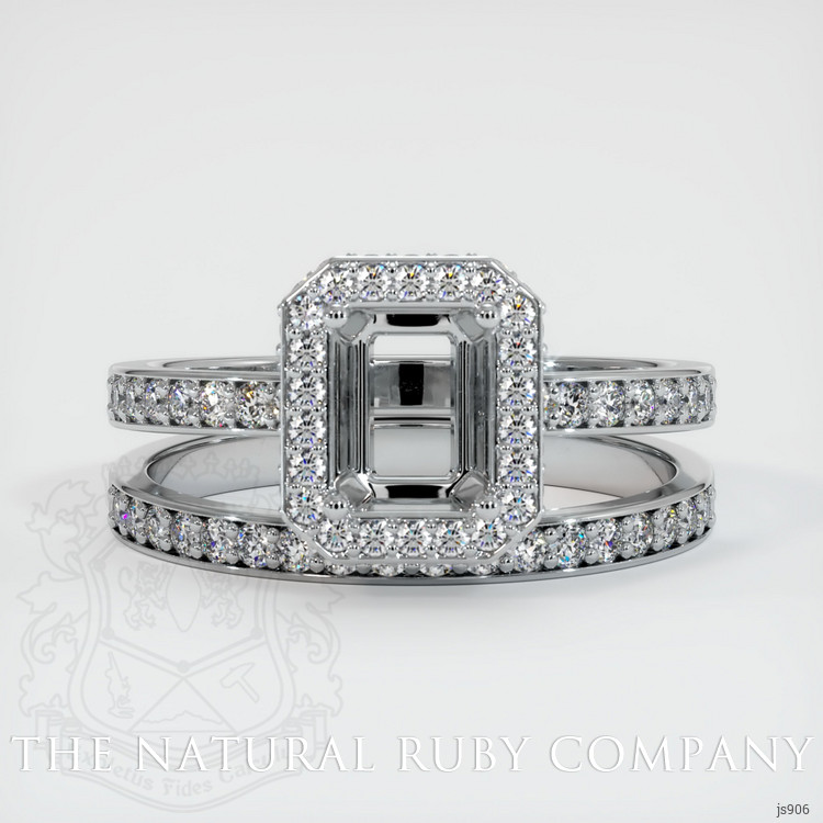 14K White Gold Pave Ring Setting
