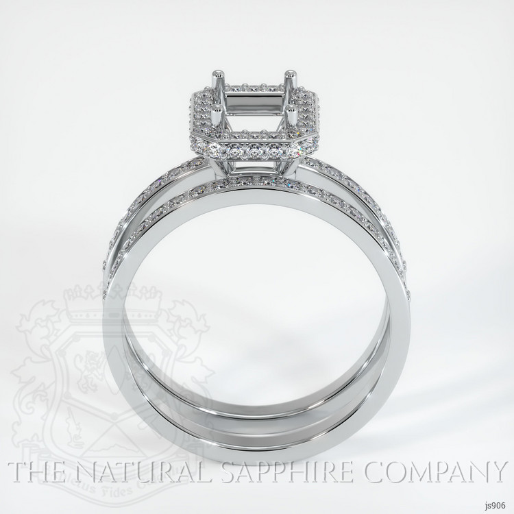 14K White Gold Pave Ring Setting