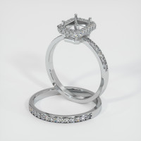 14K White Gold Pave Ring Setting Image