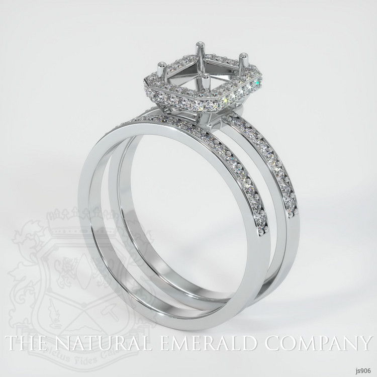 18K White Gold Pave Ring Setting