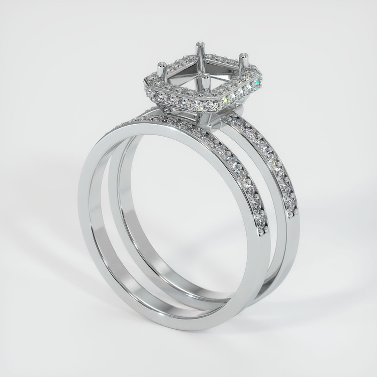 18K White Gold Pave Ring Setting