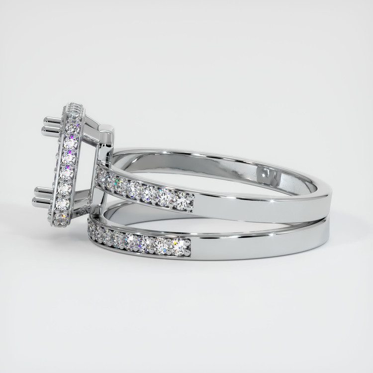18K White Gold Pave Ring Setting