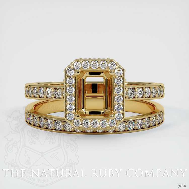 14K Yellow Gold Pave Ring Setting