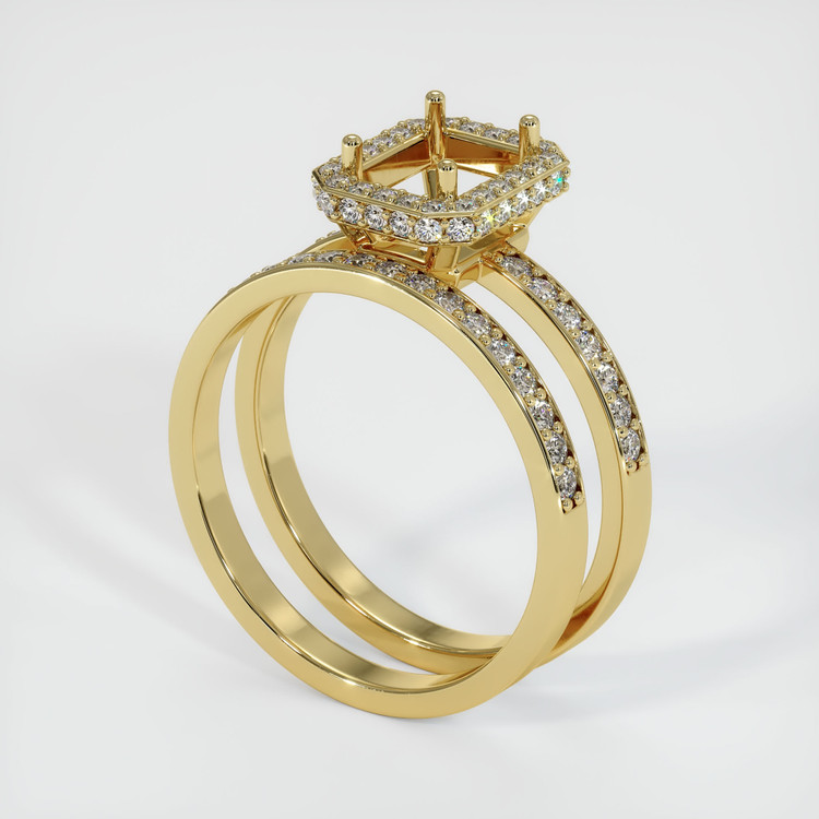 18K Yellow Gold Pave Ring Setting