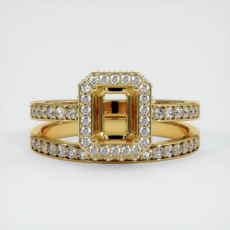 18K Yellow Gold Pave Ring Setting