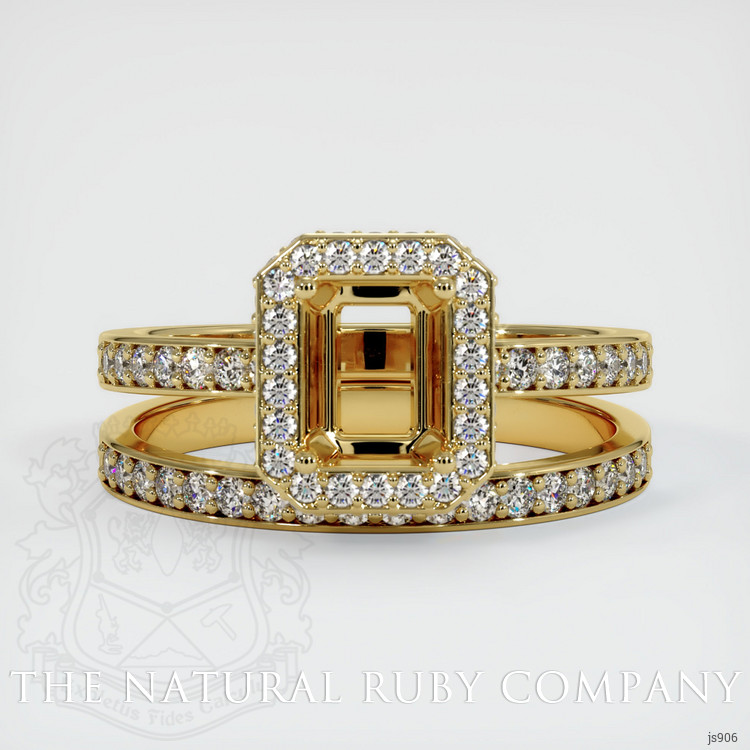 18K Yellow Gold Pave Ring Setting