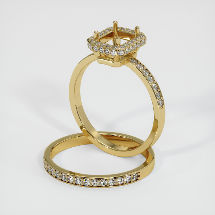 18K Yellow Gold Pave Ring Setting