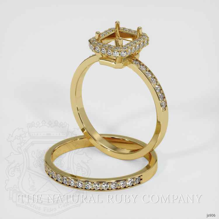 18K Yellow Gold Pave Ring Setting