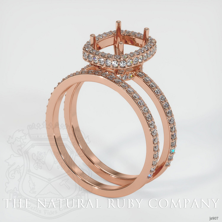 14K Rose Gold Pave Ring Setting