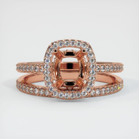 14K Rose Gold Pave Ring Setting Image