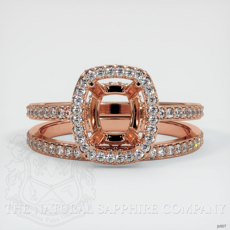 14K Rose Gold Pave Ring Setting