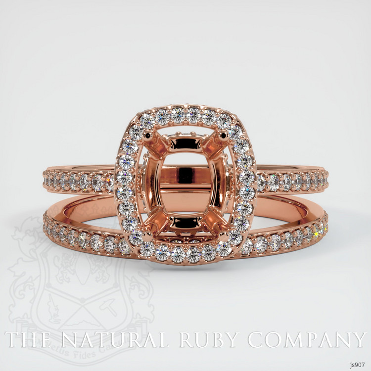 14K Rose Gold Pave Ring Setting