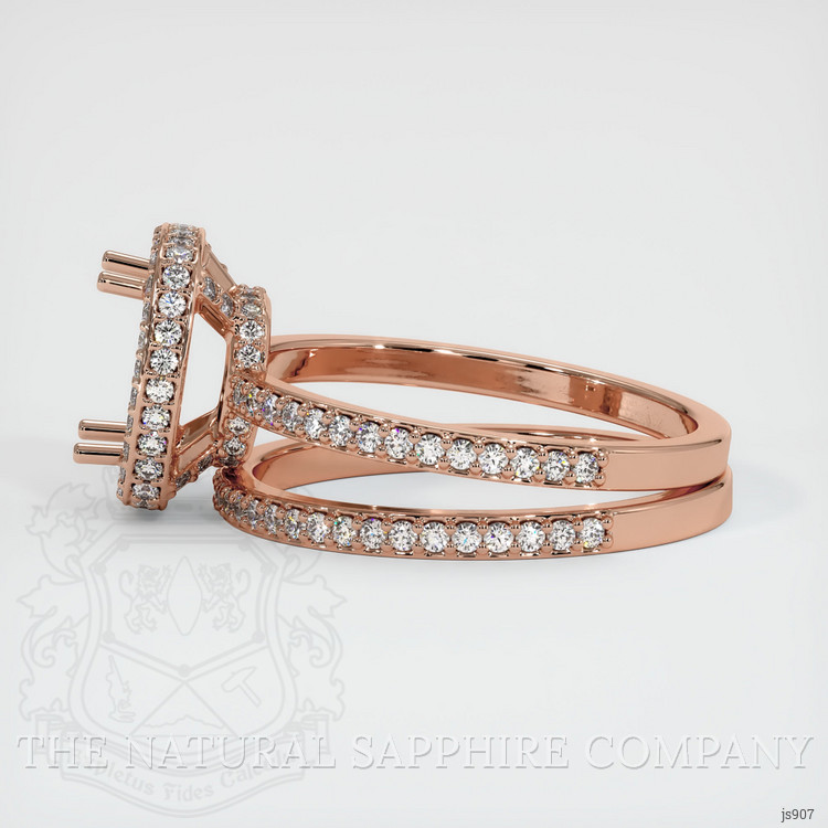 14K Rose Gold Pave Ring Setting