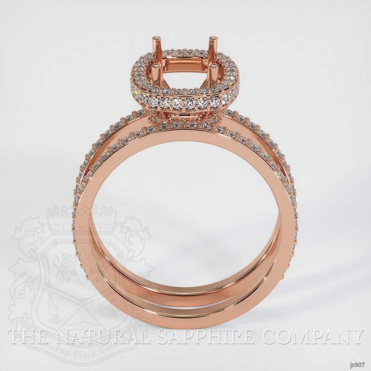 14K Rose Gold Pave Ring Setting
