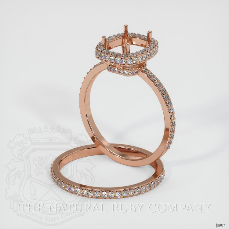 14K Rose Gold Pave Ring Setting