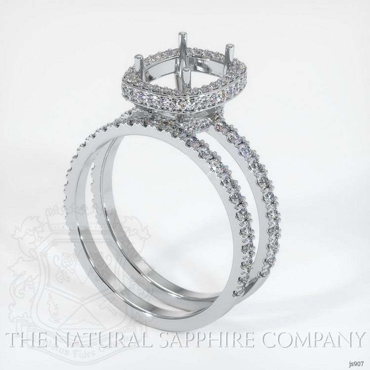 14K White Gold Pave Ring Setting