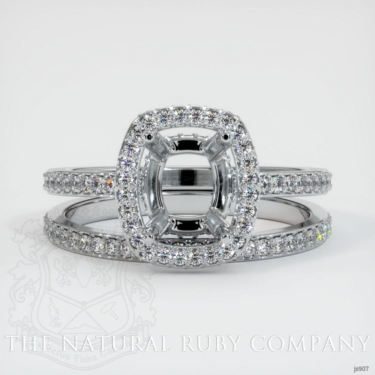 14K White Gold Pave Ring Setting