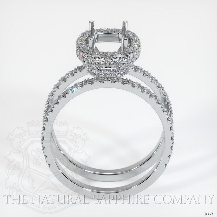 14K White Gold Pave Ring Setting