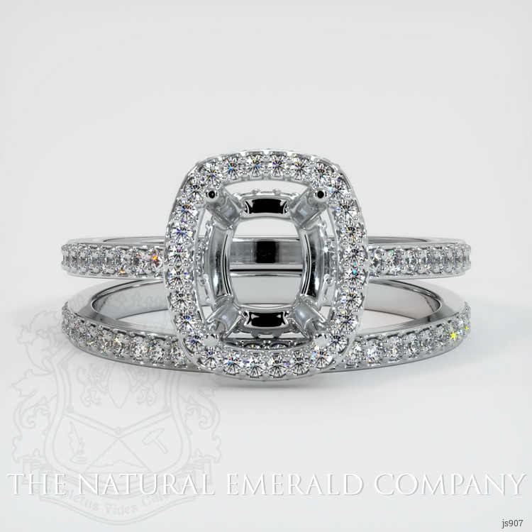 18K White Gold Pave Ring Setting
