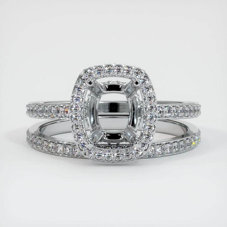 18K White Gold Pave Ring Setting