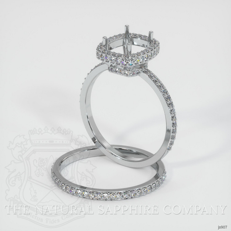 18K White Gold Pave Ring Setting
