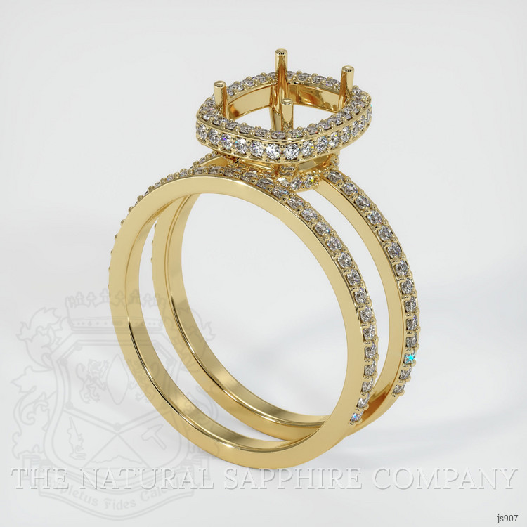 14K Yellow Gold Pave Ring Setting