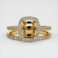 14K Yellow Gold Pave Ring Setting Image