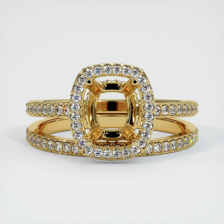 14K Yellow Gold Pave Ring Setting