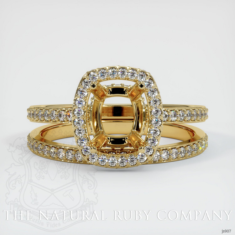 14K Yellow Gold Pave Ring Setting