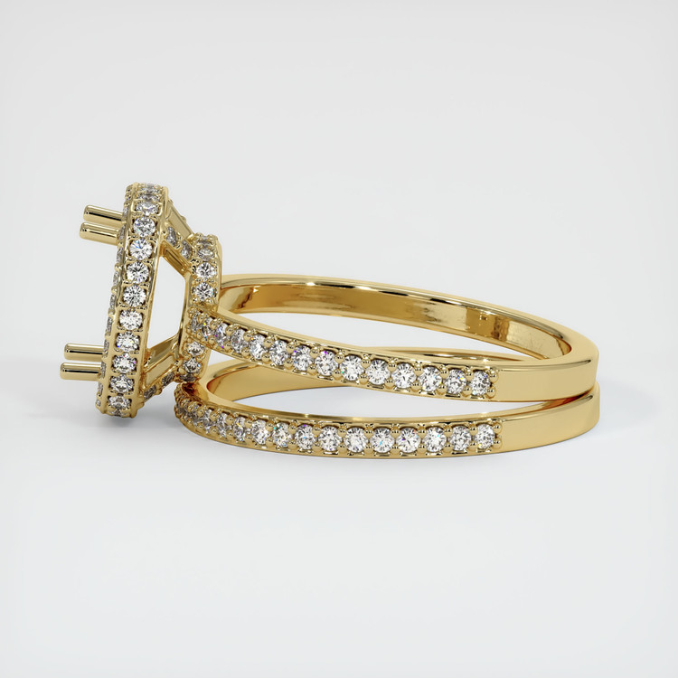 14K Yellow Gold Pave Ring Setting