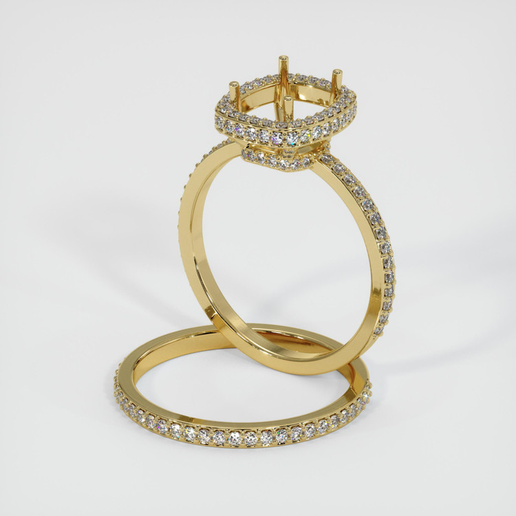 14K Yellow Gold Pave Ring Setting