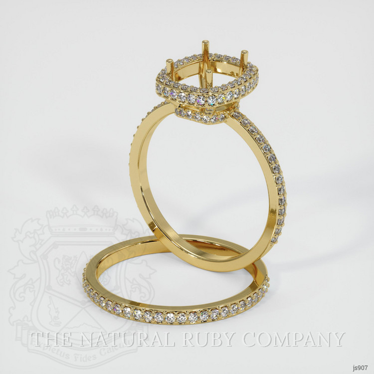 14K Yellow Gold Pave Ring Setting