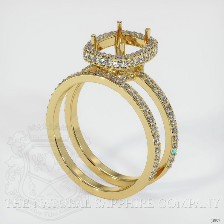 18K Yellow Gold Pave Ring Setting