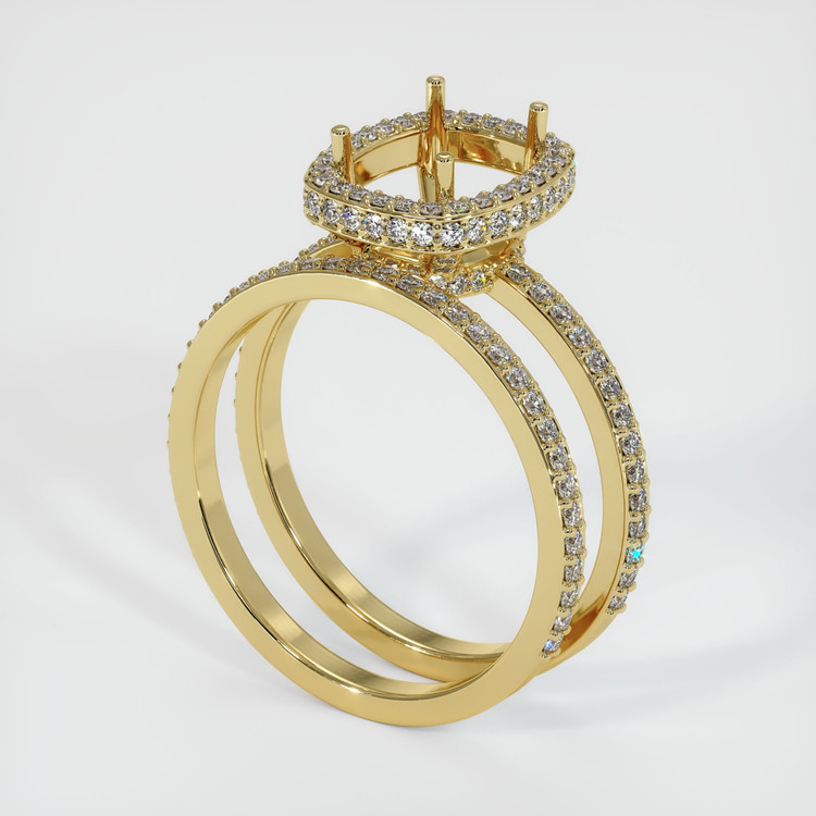 18K Yellow Gold Pave Ring Setting