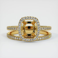 18K Yellow Gold Pave Ring Setting Image