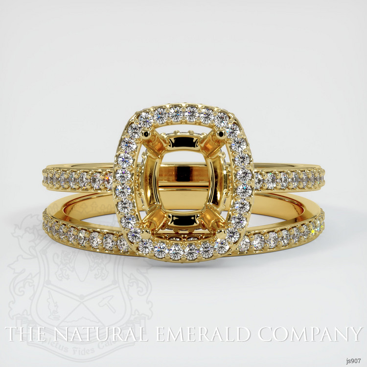 18K Yellow Gold Pave Ring Setting