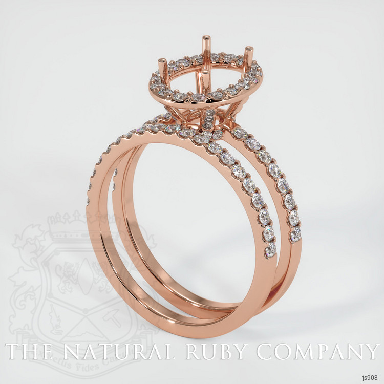 14K Rose Gold Pave Ring Setting