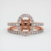 14K Rose Gold Pave Ring Setting Image