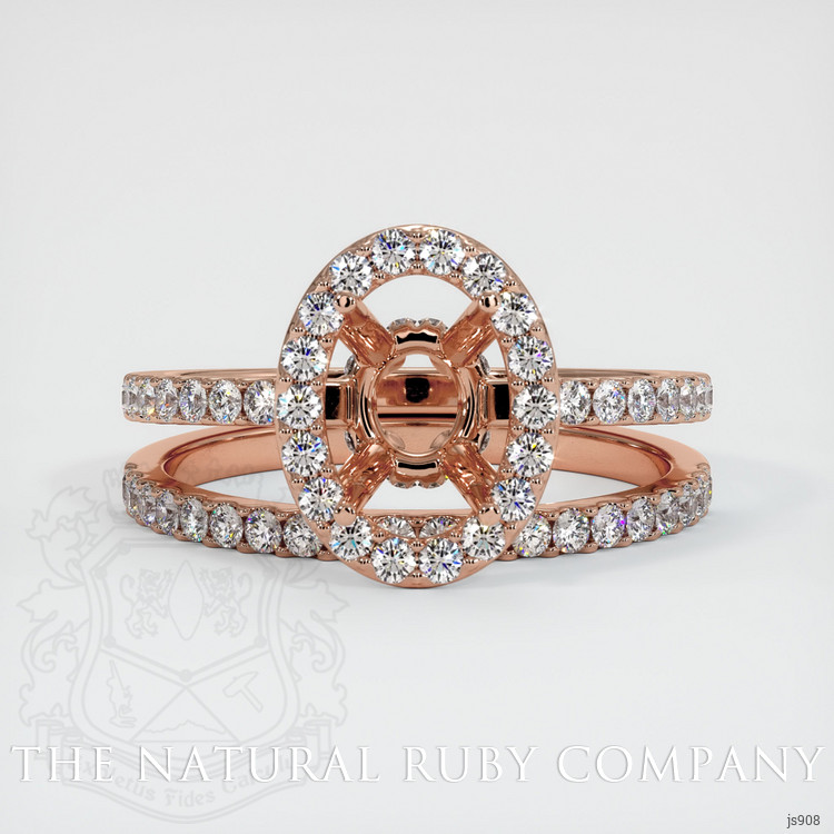 14K Rose Gold Pave Ring Setting