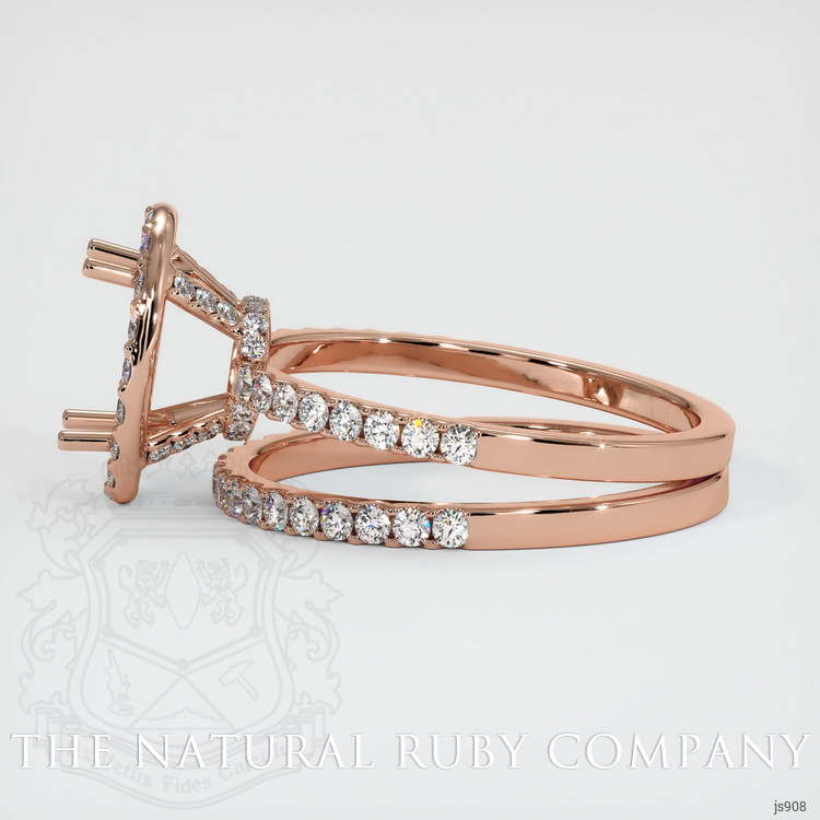 14K Rose Gold Pave Ring Setting