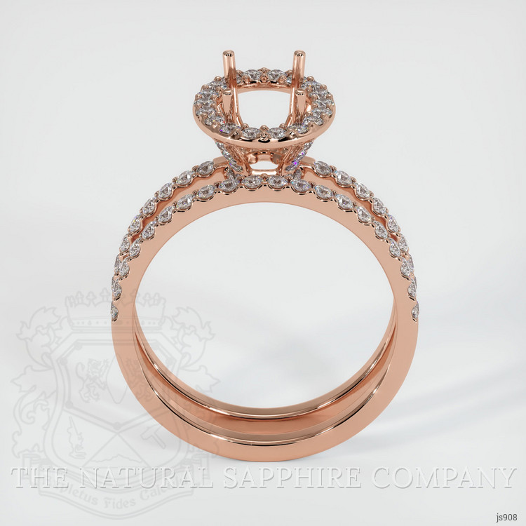 14K Rose Gold Pave Ring Setting
