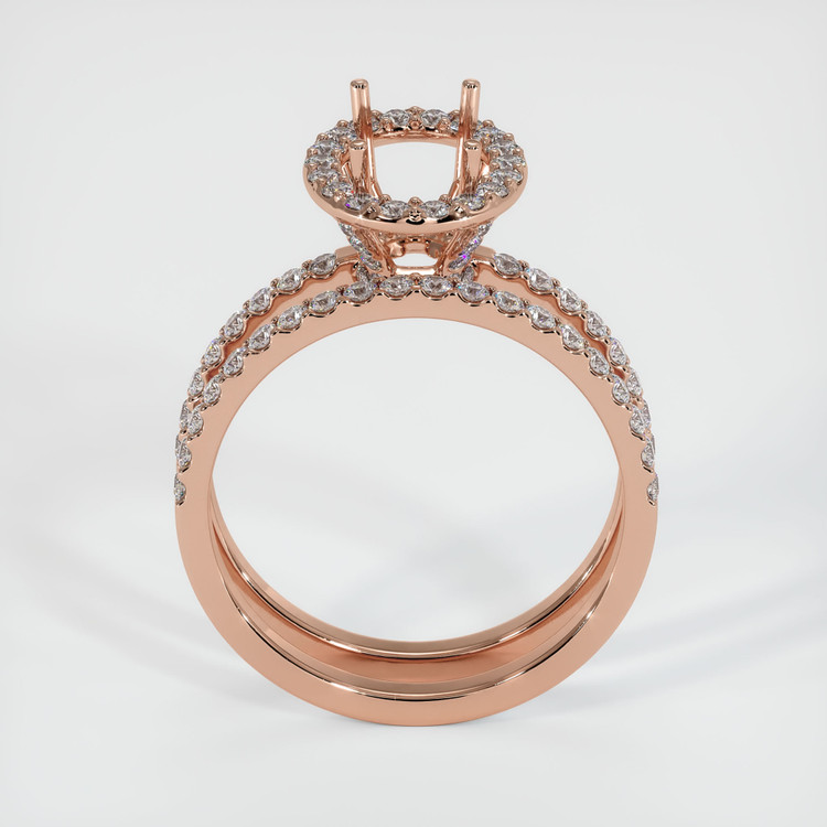 14K Rose Gold Pave Ring Setting