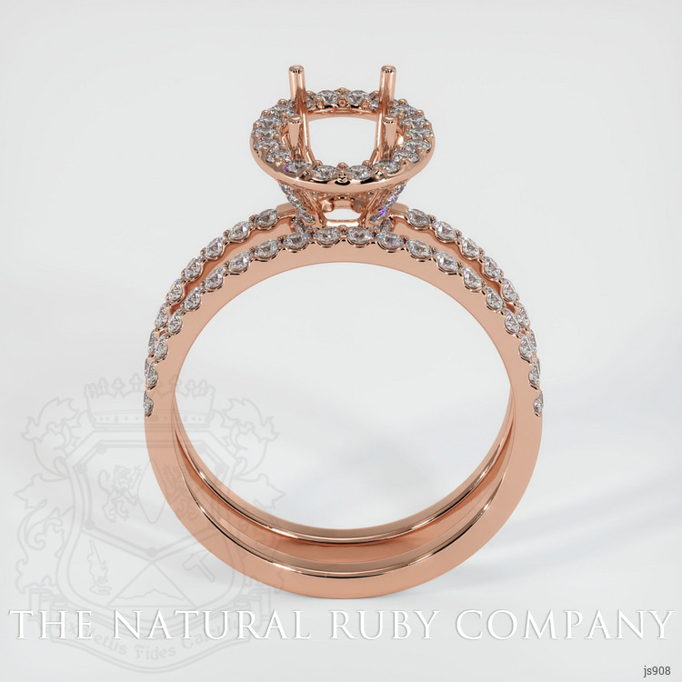 14K Rose Gold Pave Ring Setting