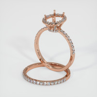 14K Rose Gold Pave Ring Setting Image